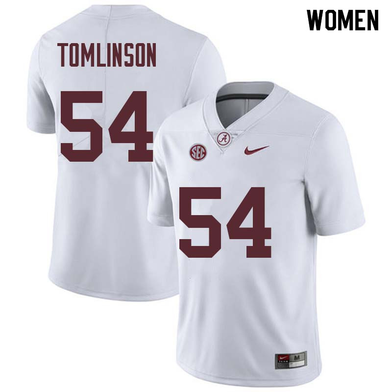 Women #54 Dalvin Tomlinson Alabama Crimson Tide College Football Jerseys Sale-White